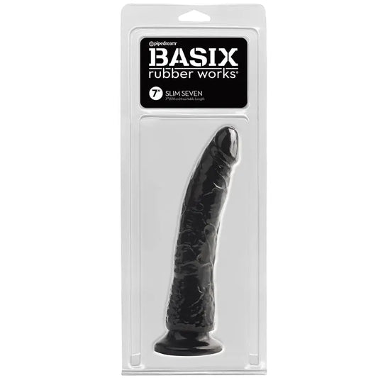 Basix Rubber Works Slim Dong with Suction Cup-Black 7 My Store
