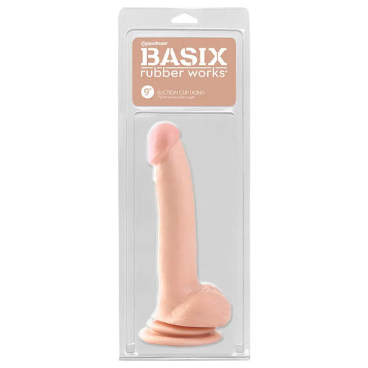 Basix Rubber Works Dong with Suction Cup-Light 9 My Store