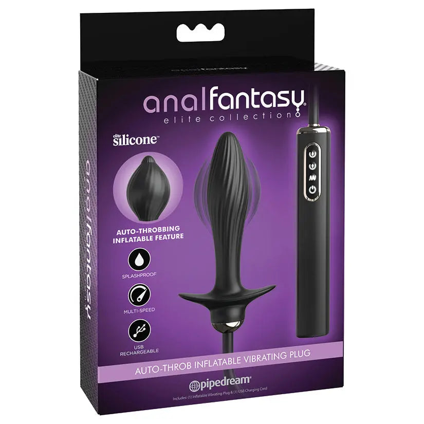 Anal Fantasy Elite Auto Throb Inflatable Vibrating Plug-Black My Store