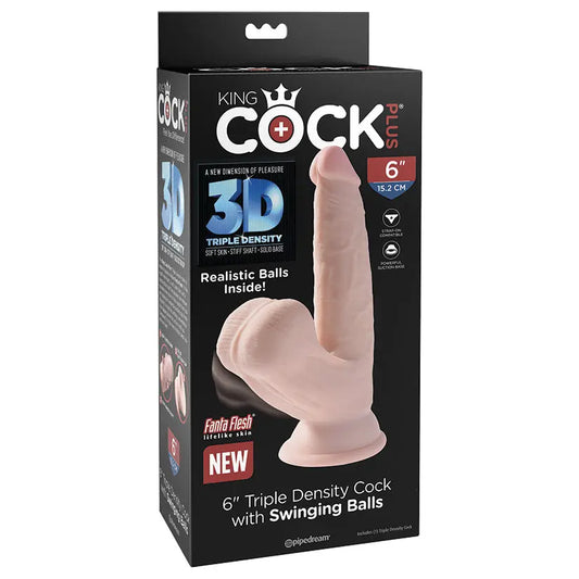 King Cock Plus Triple Density Cock With Swinging Balls-Light 6 My Store