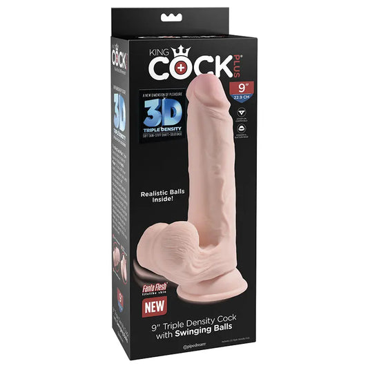 King Cock Plus Triple Density Cock With Swinging Balls-Light 9 My Store