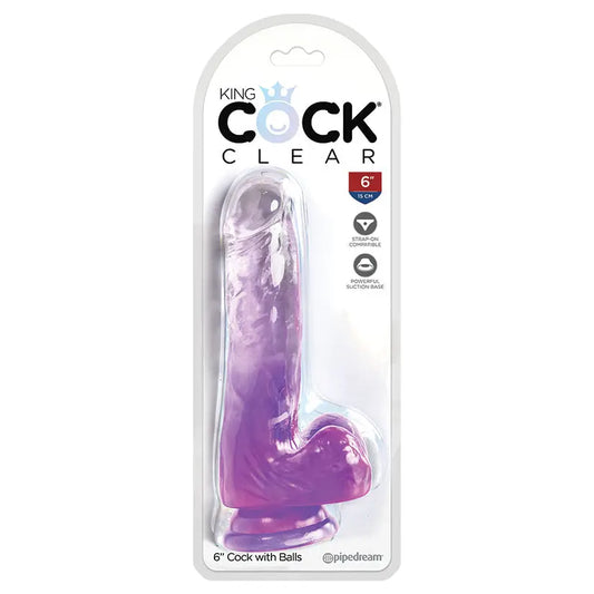 King Cock Clear with Balls-Purple 6 My Store