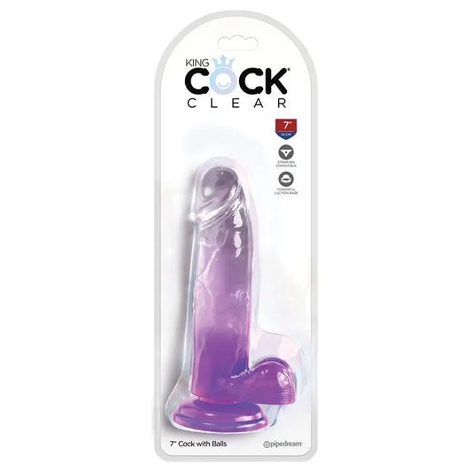 King Cock Clear with Balls-Purple 7 My Store