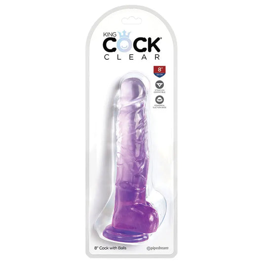 King Cock Clear with Balls-Purple 8 My Store
