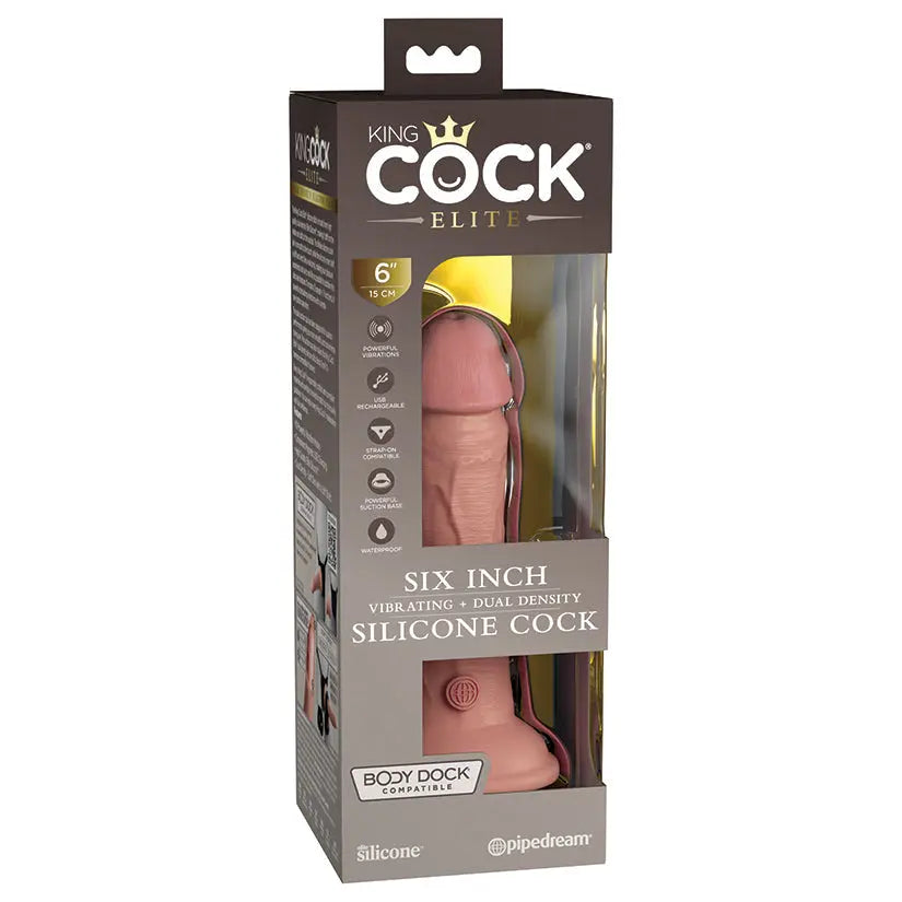 King Cock Elite Dual Density Vibe Silicone Cock-Light 6 My Store