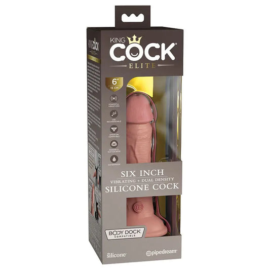 King Cock Elite Dual Density Vibe Silicone Cock-Light 6 My Store