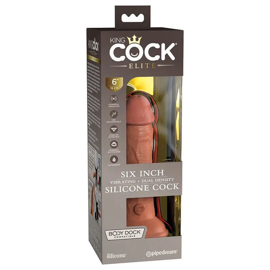 King Cock Elite Dual Density Vibe Silicone Cock-Tan 6 My Store