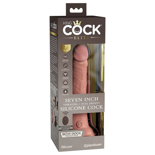 King Cock Elite Dual Density Vibe Silicone Cock-Light 7 My Store