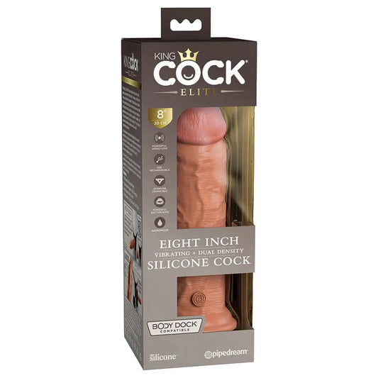 King Cock Elite Dual Density Vibe Silicone Cock-Tan 8 My Store