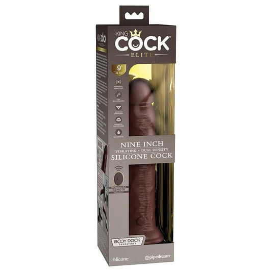 King Cock Elite Dual Density Vibe Silicone Cock-Brown 9 My Store