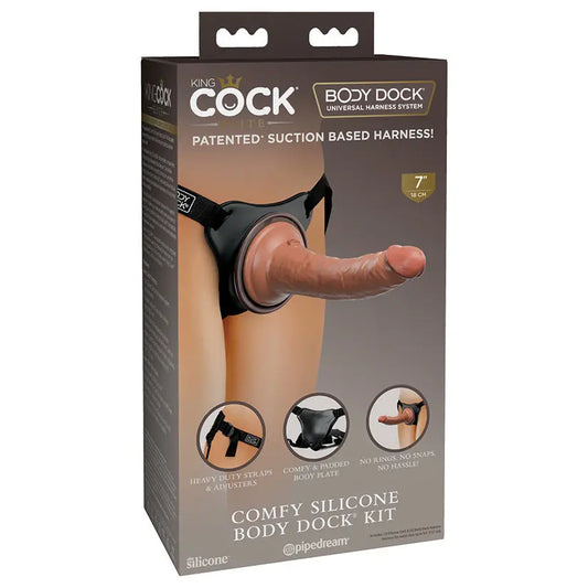 King Cock Elite Comfy Silicone Body Dock Kit-Tan My Store