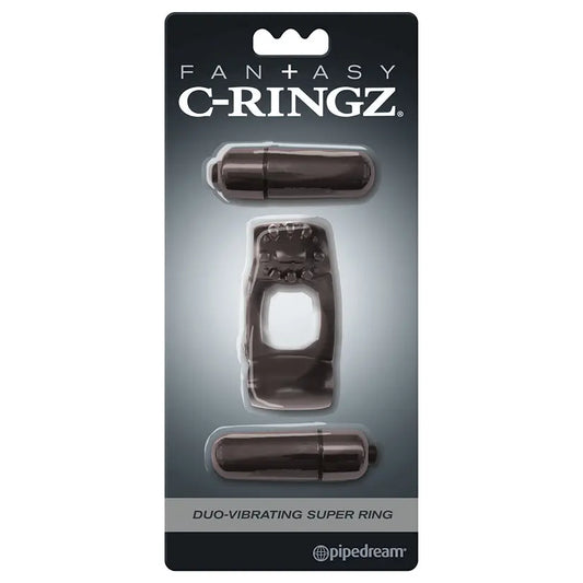 Fantasy C-Ringz Duo-Vibrating Super Ring-Black My Store