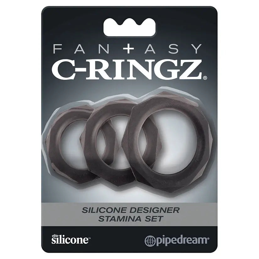 Fantasy C-Ringz Silicone Designer Stamina Set-Black My Store