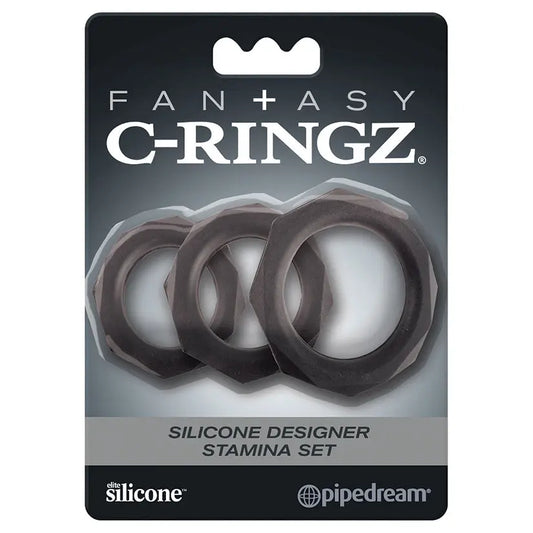 Fantasy C-Ringz Silicone Designer Stamina Set-Black My Store
