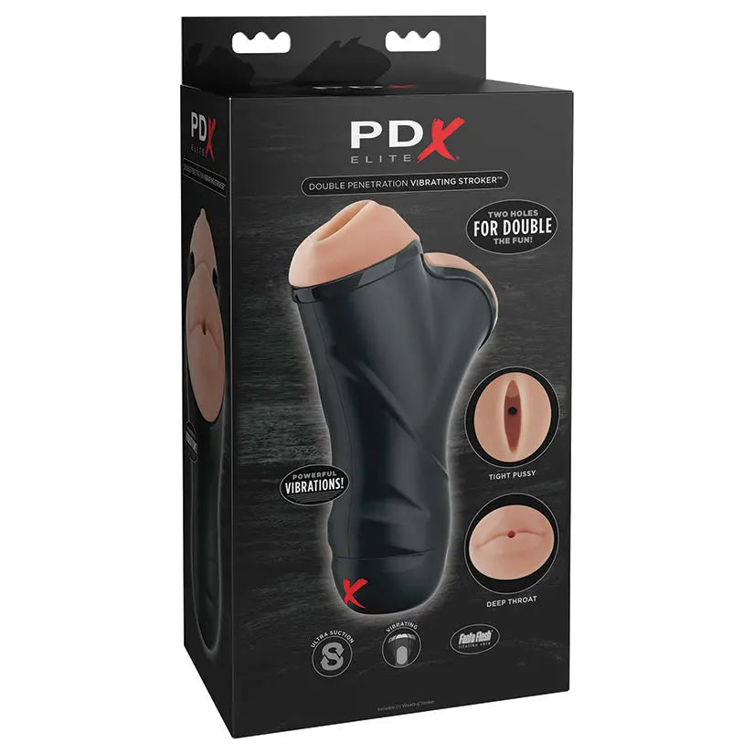 PDX Elite Double Penetration Vibrating Stroker My Store