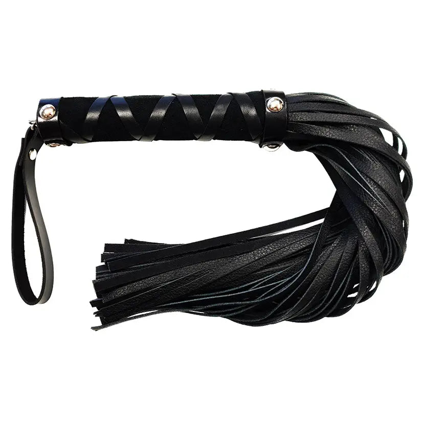 Rouge Group Leather Flogger with Studded Handle-Black My Store