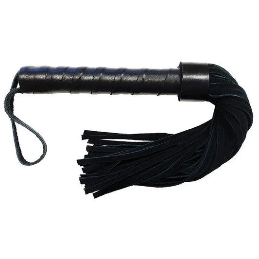 Rouge Group Short Suede Floffer with Leather Handle-Black My Store