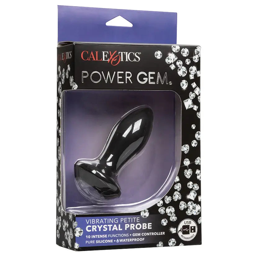 Power Gem Vibrating Petite Crystal Probe-Black My Store