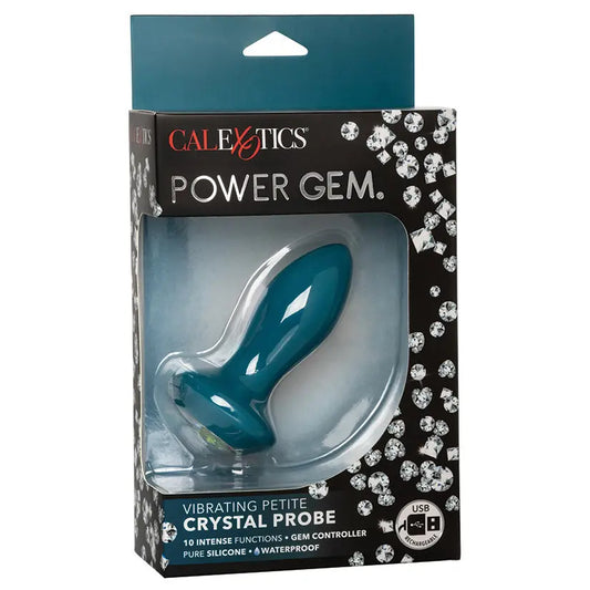 Power Gem Vibrating Petite Crystal Probe-Blue My Store