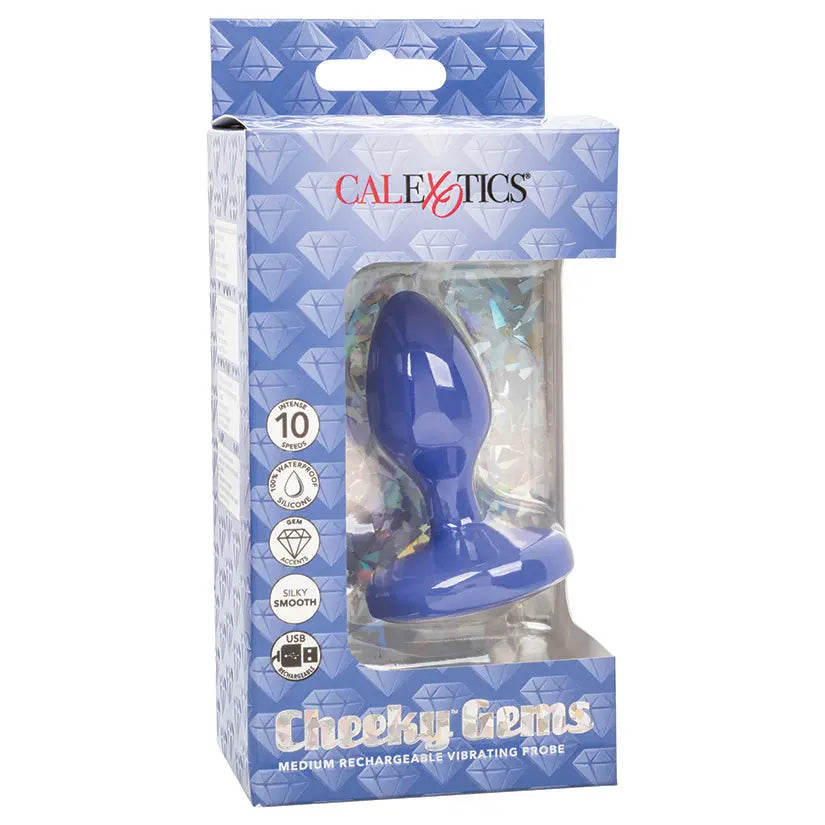 Cheeky Gems Rechargeable Vibrating Probe-Blue Medium My Store