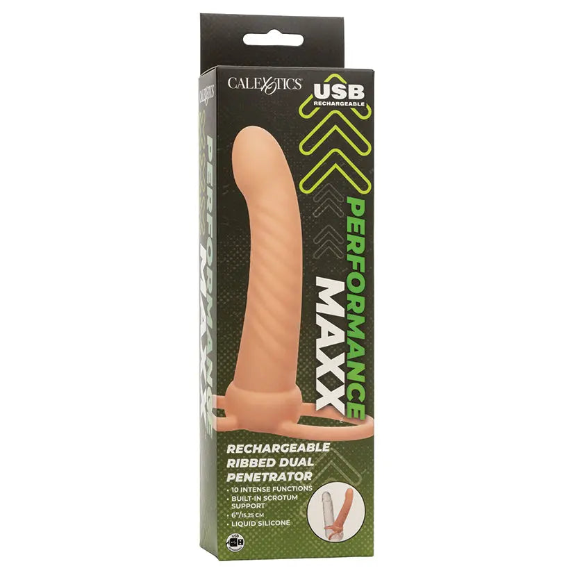 Performance Maxx Rechargeable Ribbed Dual Penetrator-Ivory My Store