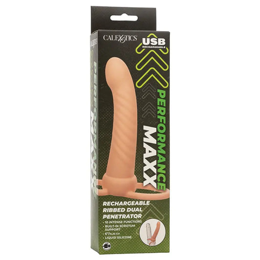 Performance Maxx Rechargeable Ribbed Dual Penetrator-Ivory My Store