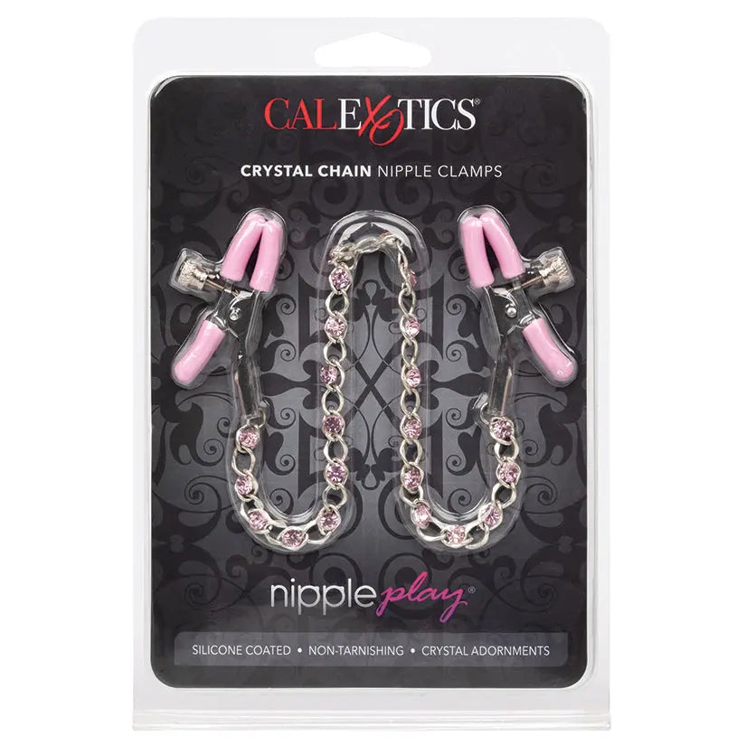 Nipple Play Crystal Chain Nipple Clamps-Pink My Store