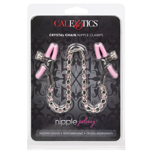 Nipple Play Crystal Chain Nipple Clamps-Pink My Store