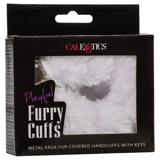 Playful Furry Cuffs-White My Store
