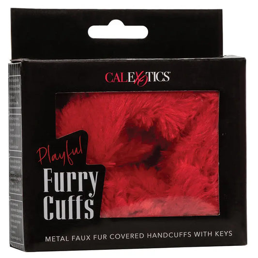 Playful Furry Cuffs-Red My Store