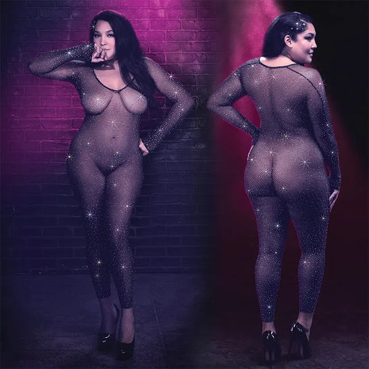 Radiance Crotchless Full Body Suit Plus Size-Boxed My Store