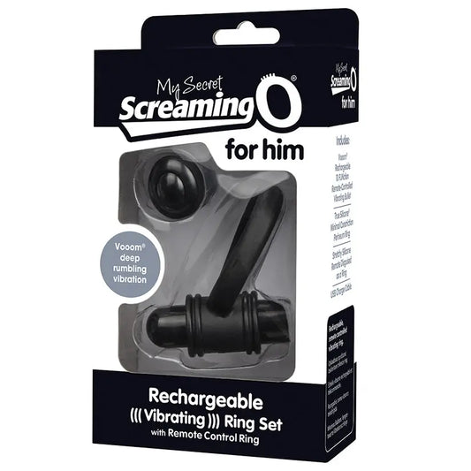 Screaming O My Secret Bullet and Ring for Him-Black My Store
