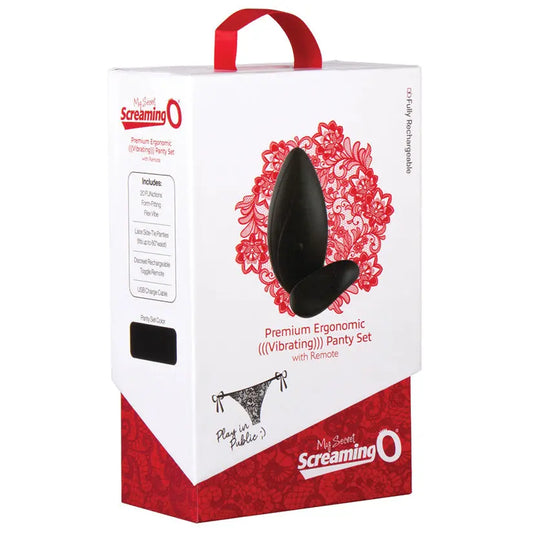 Screaming O My Secret Premium Ergonomic Vibrating Panty Set-Black My Store
