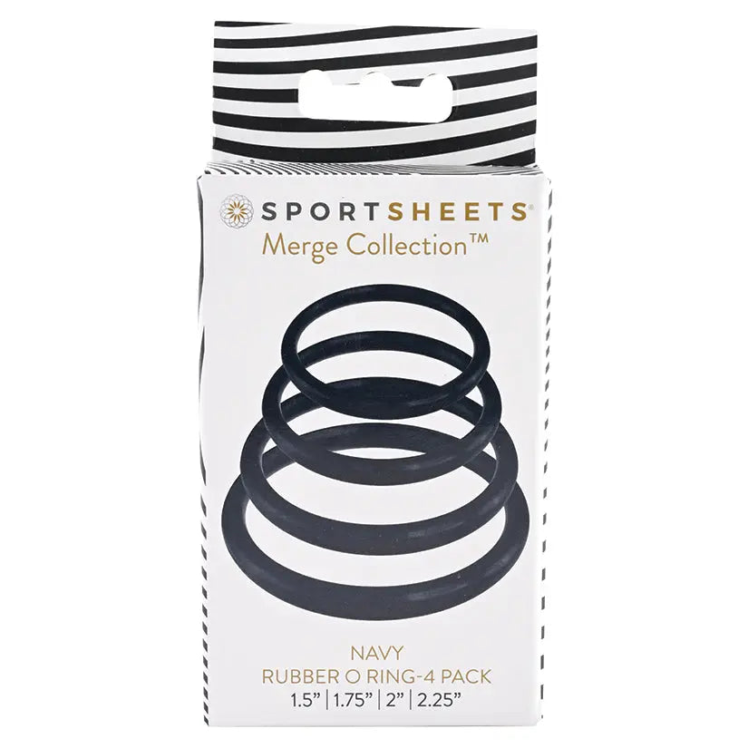 Sportsheets Merge Collection O Ring-Navy 4pk My Store