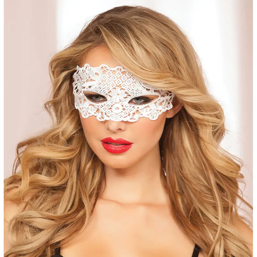 Lace Eye Mask-White O/S-Boxed My Store