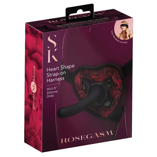 Secret Kisses Rosegasm Heart Shape Strap On Harness with 5 My Store