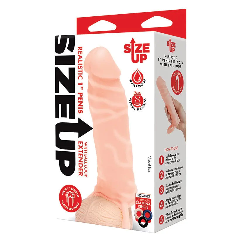 Size Up Realistic Penis Extender with Ball Loop-Flesh 1 My Store