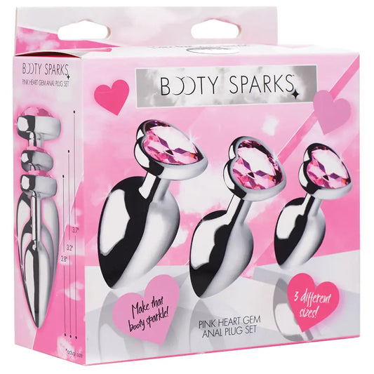 Booty Sparks Pink Heart Gem Anal Plug Set My Store