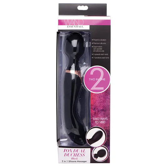 Wand Essentials 10X Dual Duchess 2-in-1 Silicone Massager-Black My Store