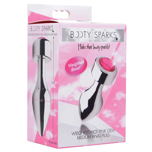 Booty Sparks Weighted Base Aluminum Plug Pink Gem-Medium My Store