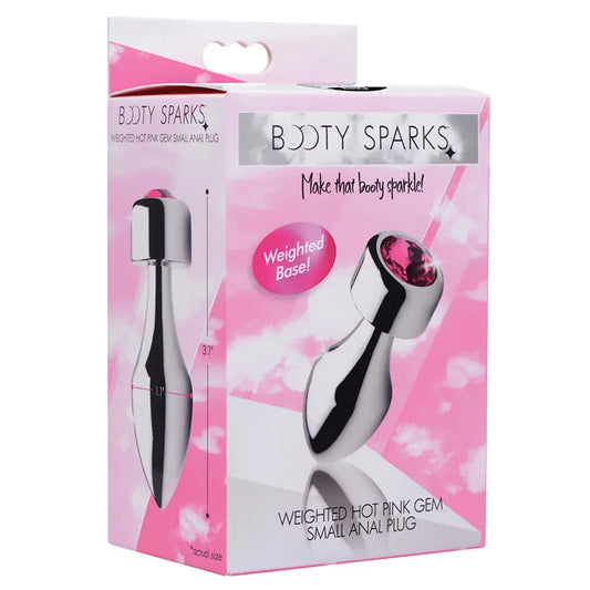 Booty Sparks Weighted Base Aluminum Plug Pink Gem-Small My Store