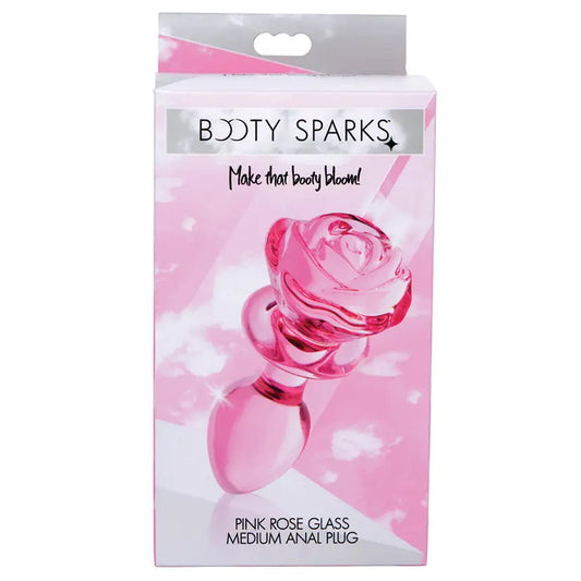 Booty Sparks Pink Rose Glass Anal Plug-Medium My Store