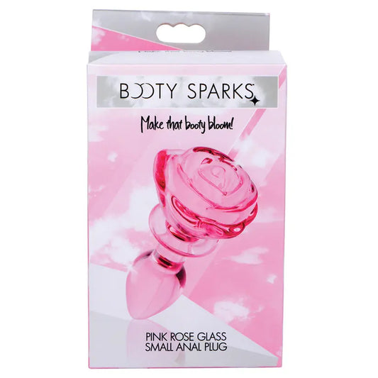 Booty Sparks Pink Rose Glass Anal Plug-Small My Store