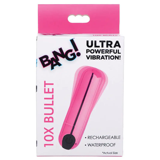 Bang! 10X Rechargeable Vibrating Metallic Bullet-Pink My Store