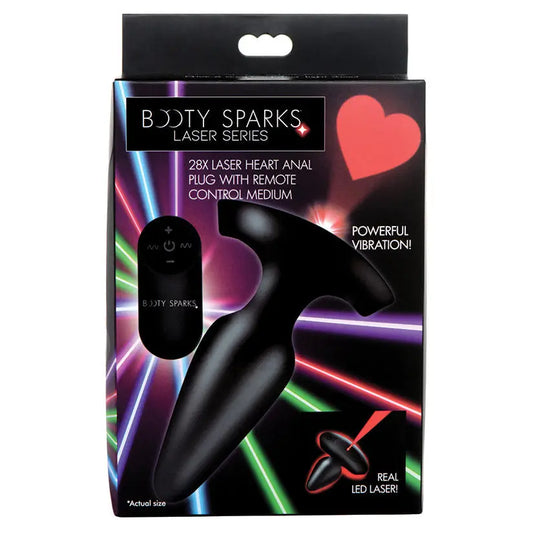 Booty Sparks 28X Laser Heart Silicone Anal Plug With Remote Medium My Store