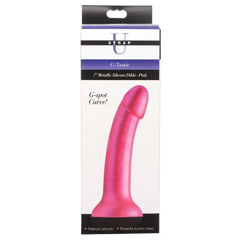 Strap U G-Tastic Metallic Silicone Dildo-Pink 7 My Store